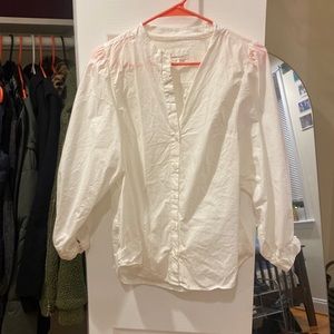 Anthropologie poofy white button down